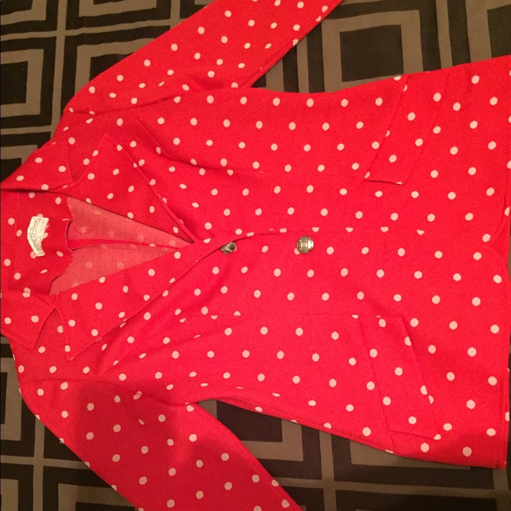 Vintage polyester polka dots blazer
